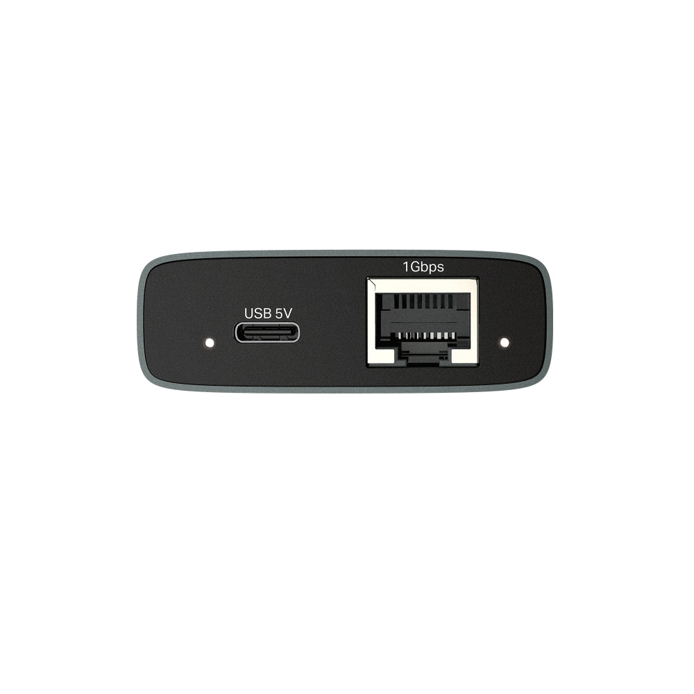 TP-Link EH210 1 to 2 Gigabit Ethernet Splitter — back view showing USB-C input and one RJ45 port
