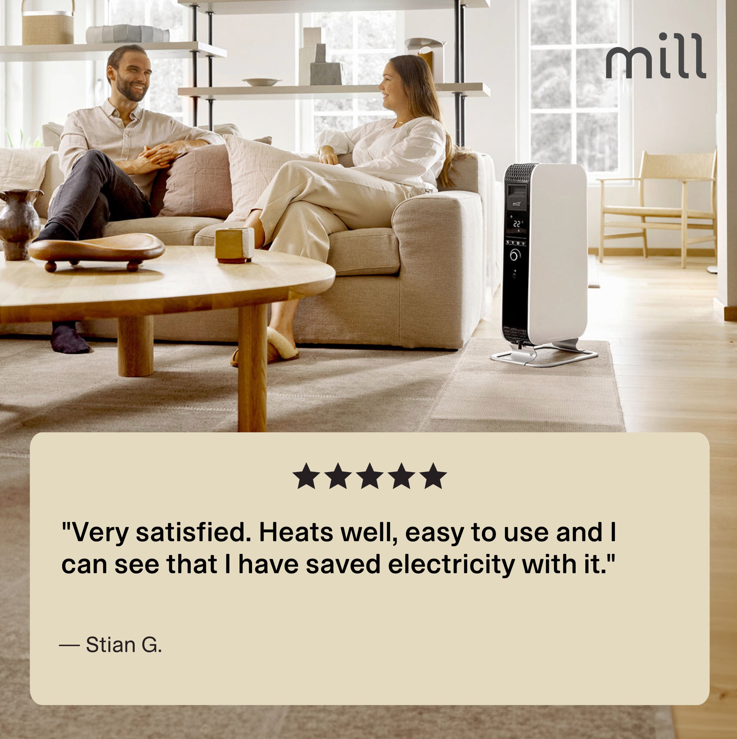 Mill Gentle Air WiFi Oil Filled Radiator 1500W White product image
