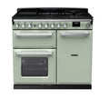 Rangemaster Estel Deluxe 100 Dual Fuel range cooker in Mint with Chrome trim
