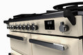 Rangemaster Estel Deluxe 100 Dual Fuel range cooker in Pale Cream with Chrome trim