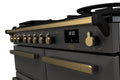 Rangemaster Estel Deluxe 100 Dual Fuel range cooker in Slate with Antique Brass trim