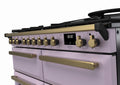 Rangemaster Estel Deluxe 110 Dual Fuel range cooker in Heather with Antique Brass trim