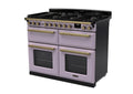 Rangemaster Estel Deluxe 110 Dual Fuel range cooker in Heather with Antique Brass trim