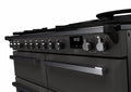 Rangemaster Estel Deluxe 110 Dual Fuel range cooker in Slate with Chrome trim