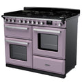 Rangemaster Estel Deluxe 110 Dual Fuel range cooker in Heather with Chrome trim