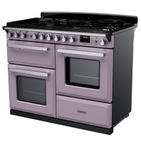 Rangemaster Estel Deluxe 110 Dual Fuel range cooker in Heather with Chrome trim