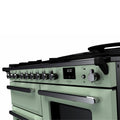 Rangemaster Estel Deluxe 110 Dual Fuel range cooker in Mint with Chrome trim