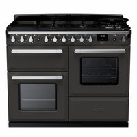 Rangemaster Estel Deluxe 110 Dual Fuel range cooker in Slate with Chrome trim