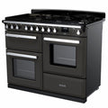 Rangemaster Estel Deluxe 110 Dual Fuel range cooker in Slate with Chrome trim