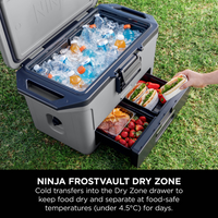 Ninja FrostVault 47L Hard Cooler with Dry Zone - Slate Grey - FrostVault Dry Zone