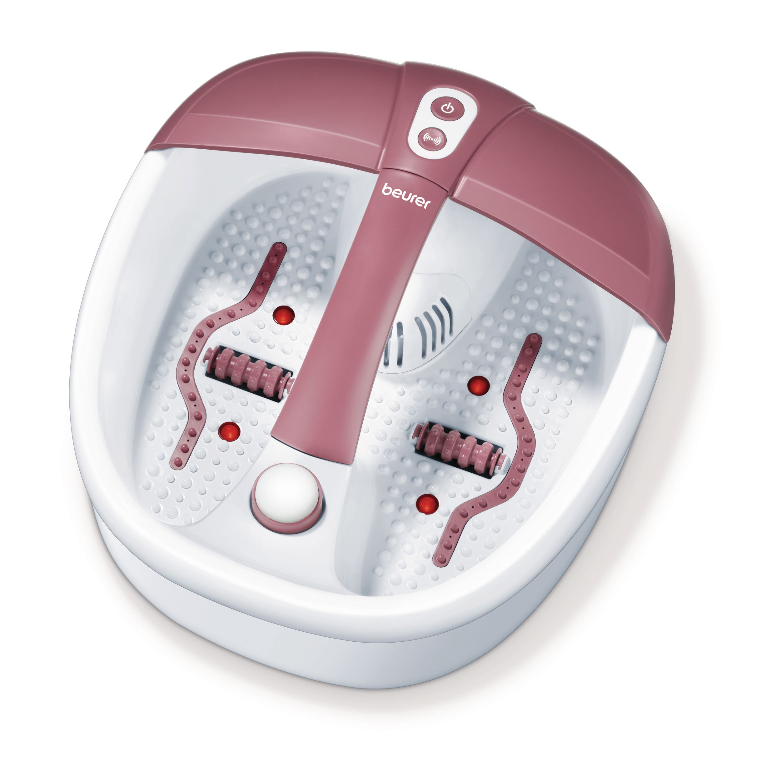 Beurer FB 35 Foot Spa with Bubble and Vibration Massage, studio shot showing pink/rose colourway