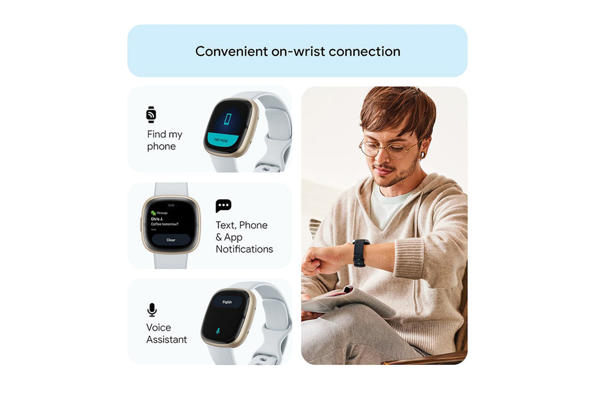 Fitbit Sense 2 Smartwatch - Blue Mist/Soft Gold | 79-FB521GLBM