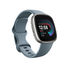 Fitbit Versa 4 Health Smart Watch Waterfall Blue & Platinum | FB523SRAG