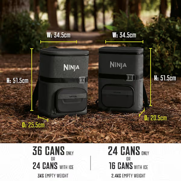 Ninja FrostVault Go 17L 24-Can Backpack Soft Cooler Charcoal Grey product image