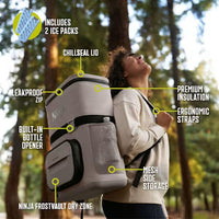 Ninja FrostVault Go 17L 24-Can Backpack Soft Cooler Birch Beige product image