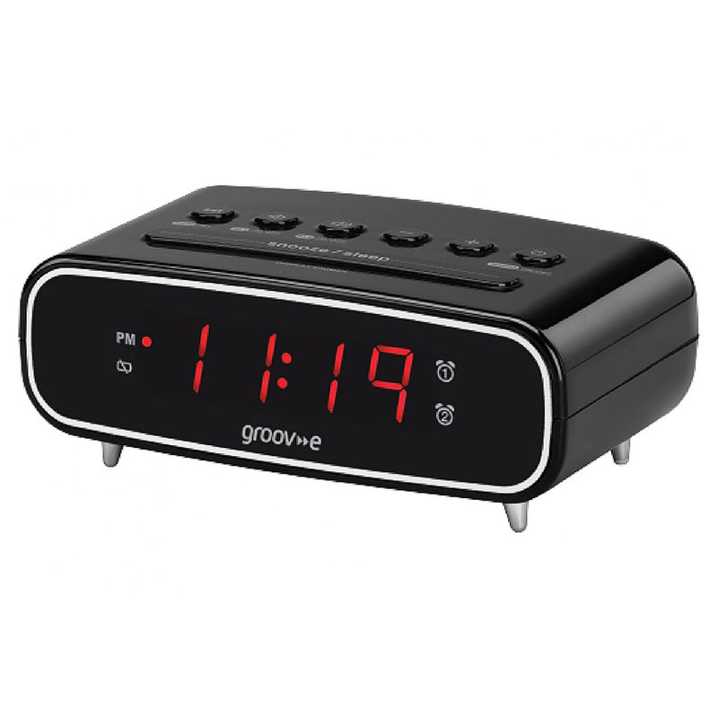 Groov-e Rise FM Alarm Clock Radio Black product image