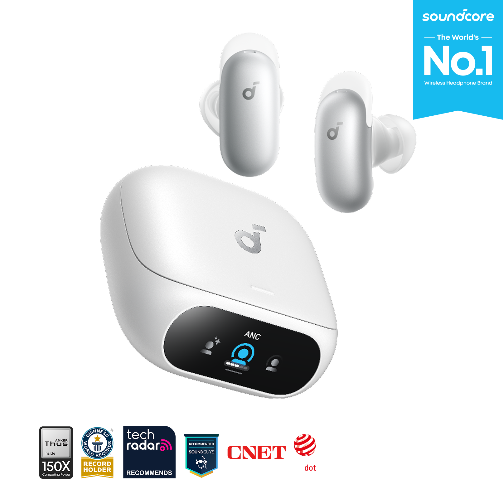 soundcore Liberty 5 Pro ANC Earbuds, White - official product image