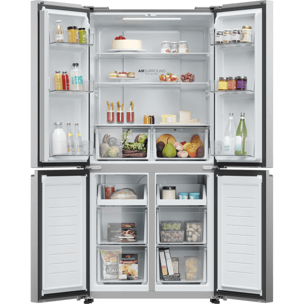 Haier Cube 83 Series American Fridge Freezer – Silver | HCR3818ENMG