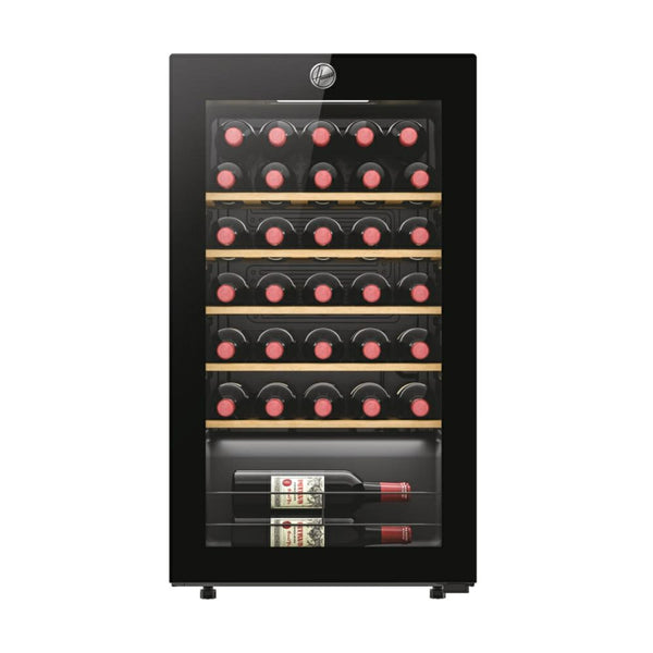 Hoover H-WINE 500 34 Bottle Freestanding Wine Cooler - Black - front view