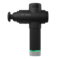 Hyperice Hypervolt 2 Pro black massage gun — matte side profile with metallic end-cap and digital dial base