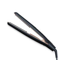 Beurer HS 100 Hair Straightener open, black plates with rose gold trim