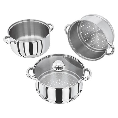 Judge HX04 22cm 3 tier glass lid steamer set product image 2