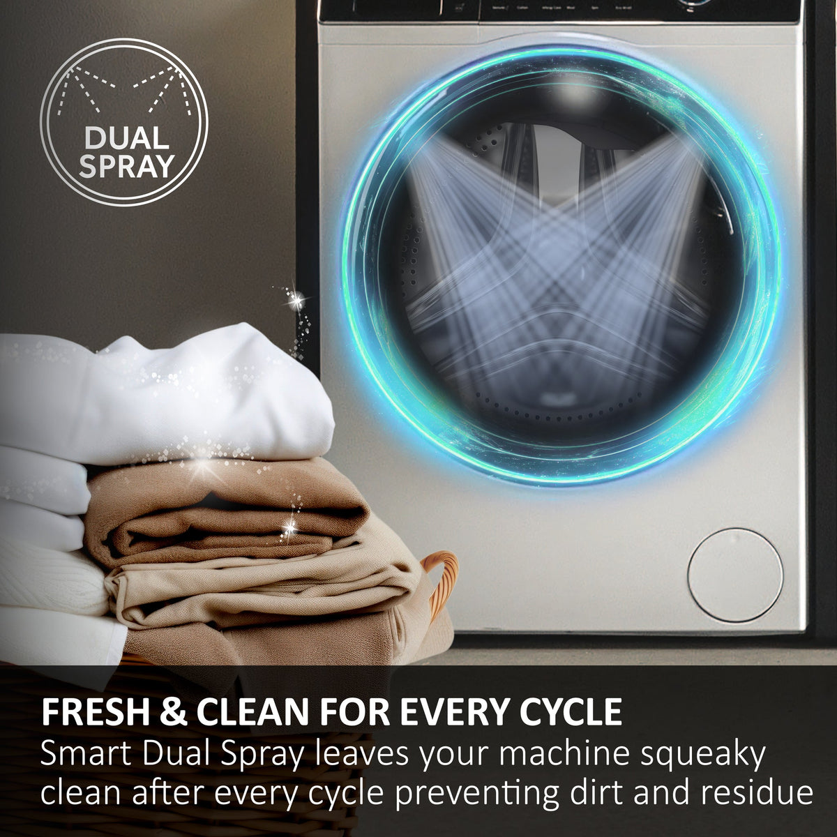 Haier X Series 5 10kg 1400 rpm Washing Machine - Graphite - Smart Dual Spray