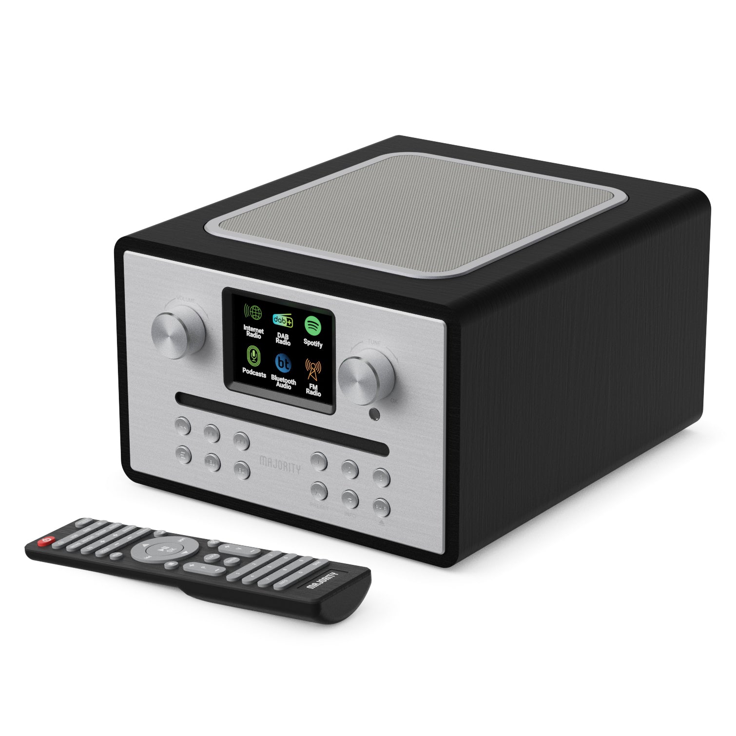 Majority Homerton 2 Internet Radio Music System with CD, Black - official product image