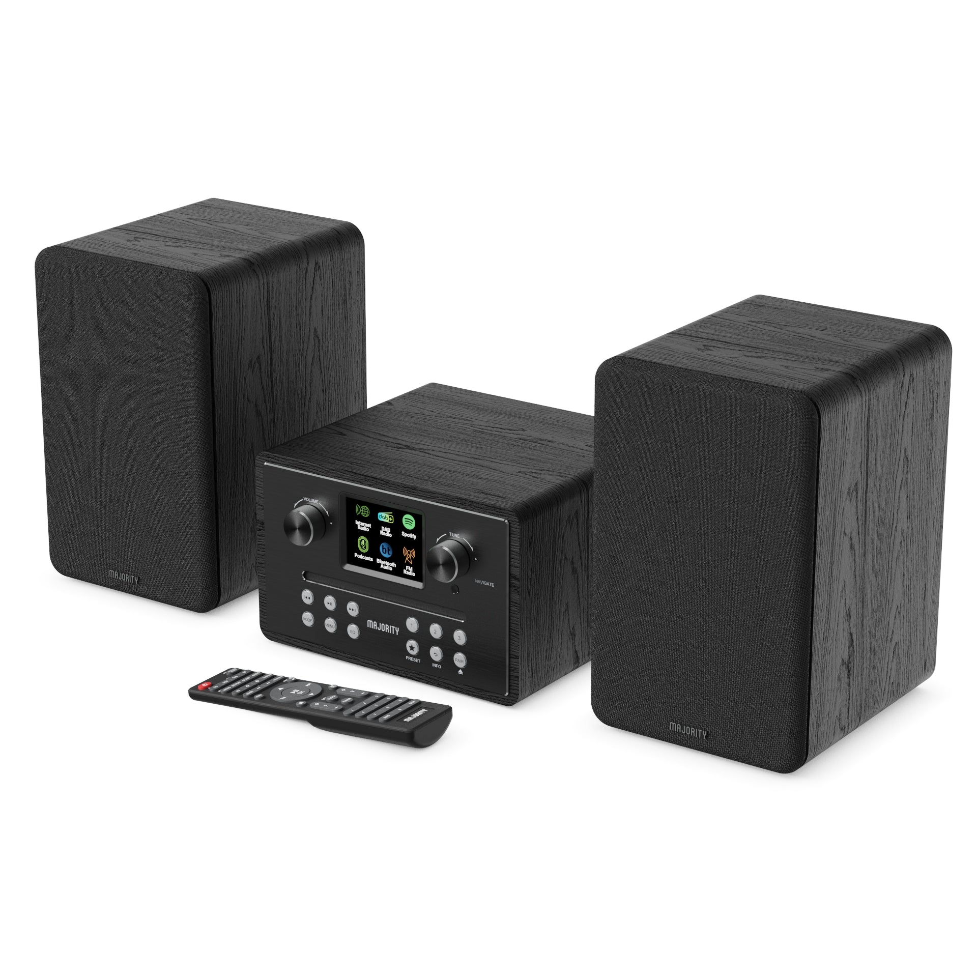 Majority Homerton Hi-Fi Internet Radio Music System, Black - official product image