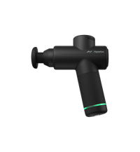 Hyperice Hypervolt Go 2 black percussion massage gun — front studio view