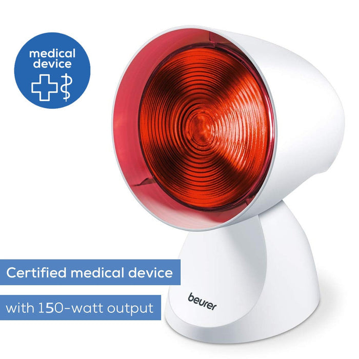Beurer IL 21 Infrared Lamp 150W, certified medical device with 150-watt output callout