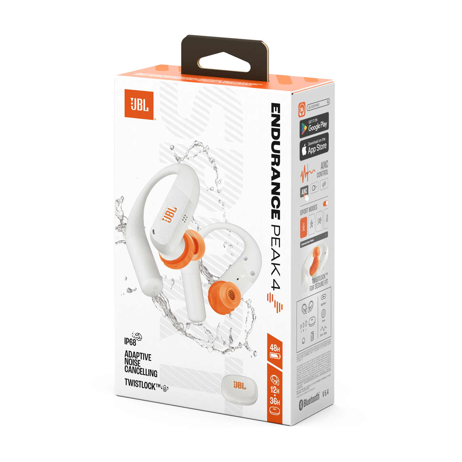 JBL Endurance Peak 4 True Wireless Sport Earbuds White product image