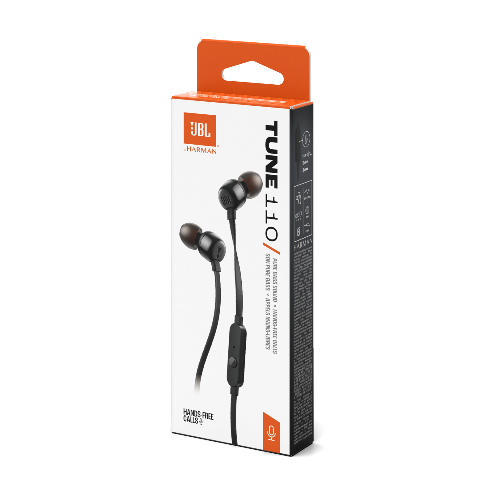 JBL T110 Wired Earbuds Black product image