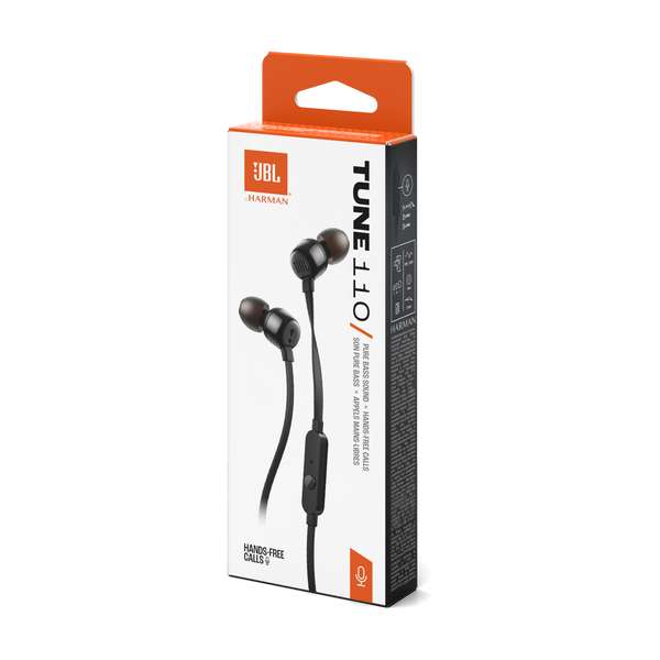 JBL T110 Wired Earbuds Black product image