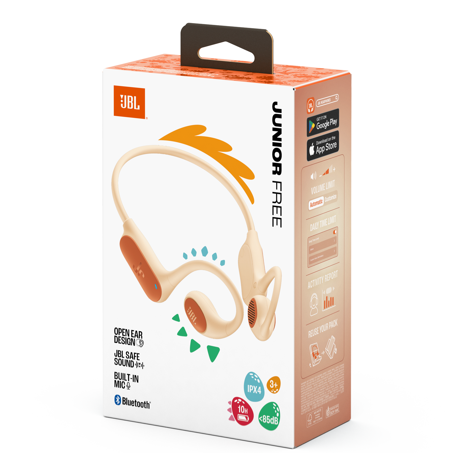 JBL Junior Free Kids Wireless Open-Ear Headphones Peach product image