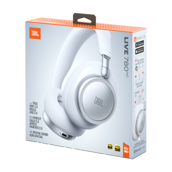 JBL Live 780NC Wireless Over-Ear Noise-Cancelling Headphones White product image
