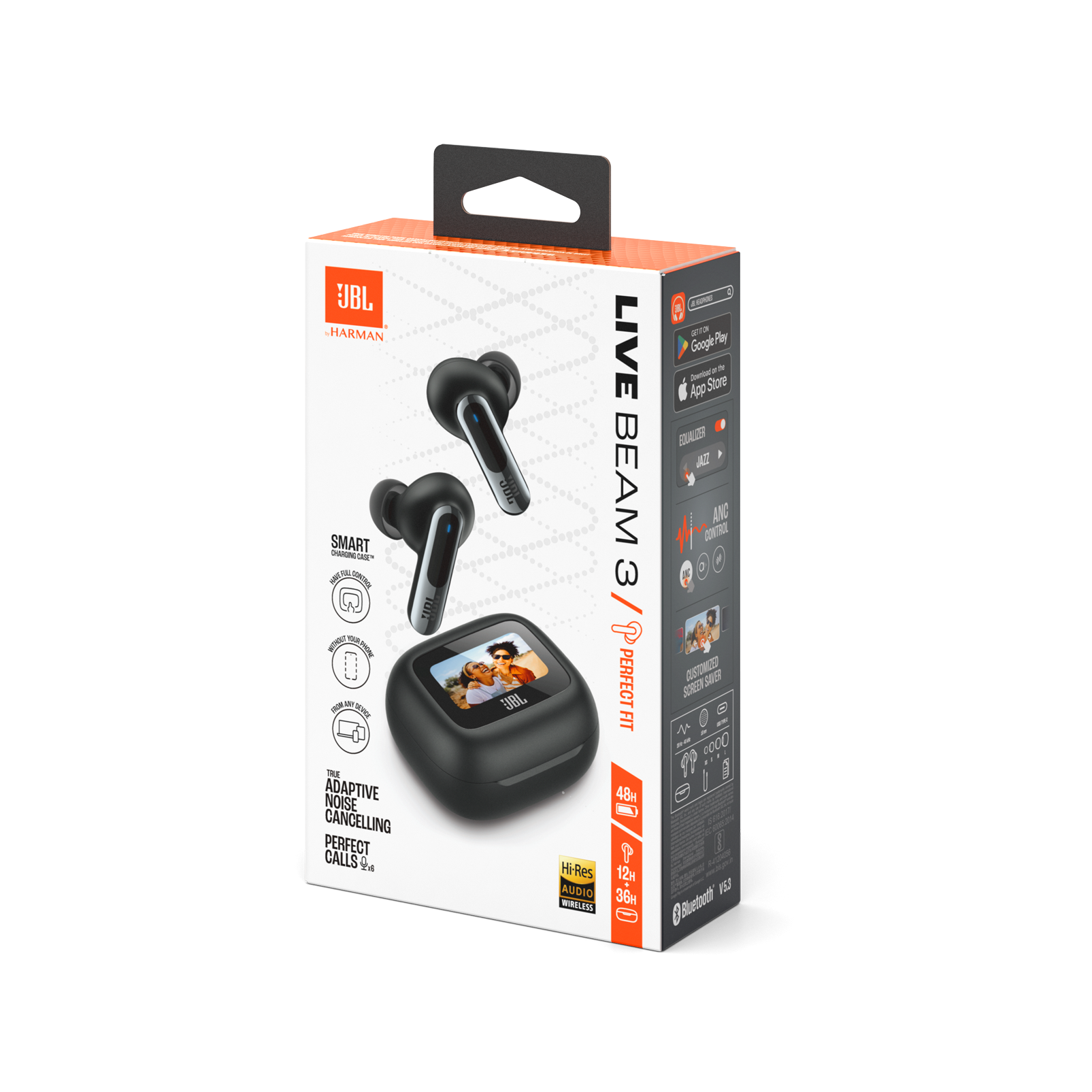 JBL Live Beam 3 True Wireless Noise-Cancelling Earbuds Black product image