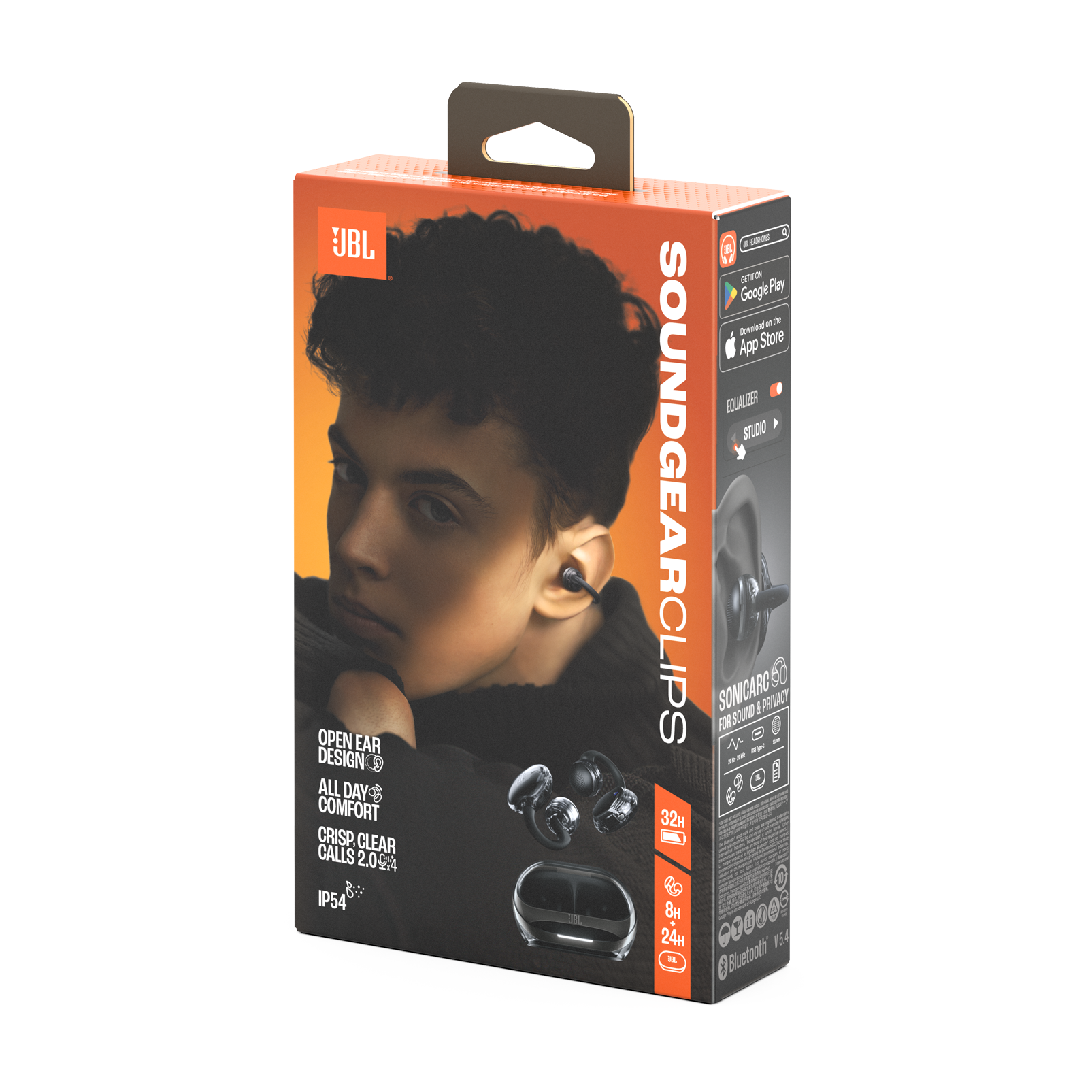 JBL Soundgear Clips Wireless Open-Ear Headphones Ghost Black product image