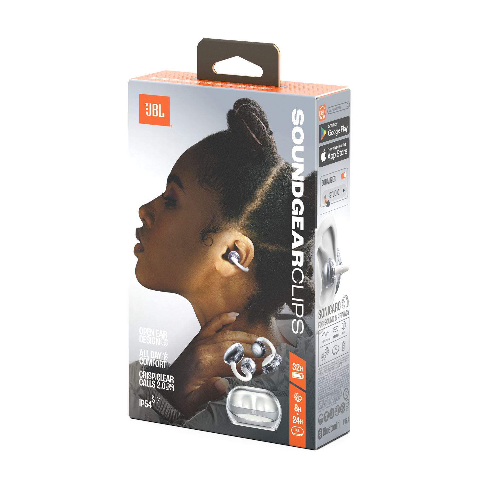 JBL Soundgear Clips Wireless Open-Ear Headphones Ghost White product image
