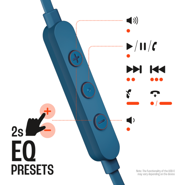 JBL Tune 310C Wired USB-C Earbuds Blue product image