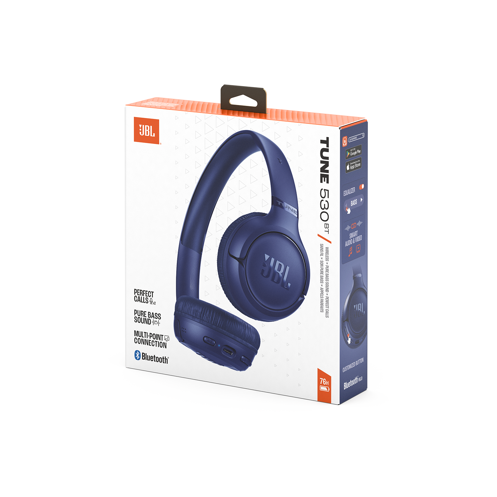 JBL Tune 530BT Wireless On-Ear Headphones Blue product image