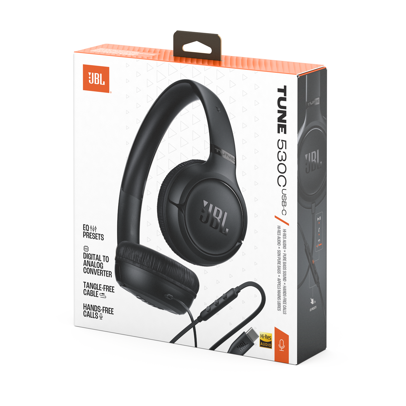 JBL Tune 530C USB-C Wired On-Ear Headphones Black product image