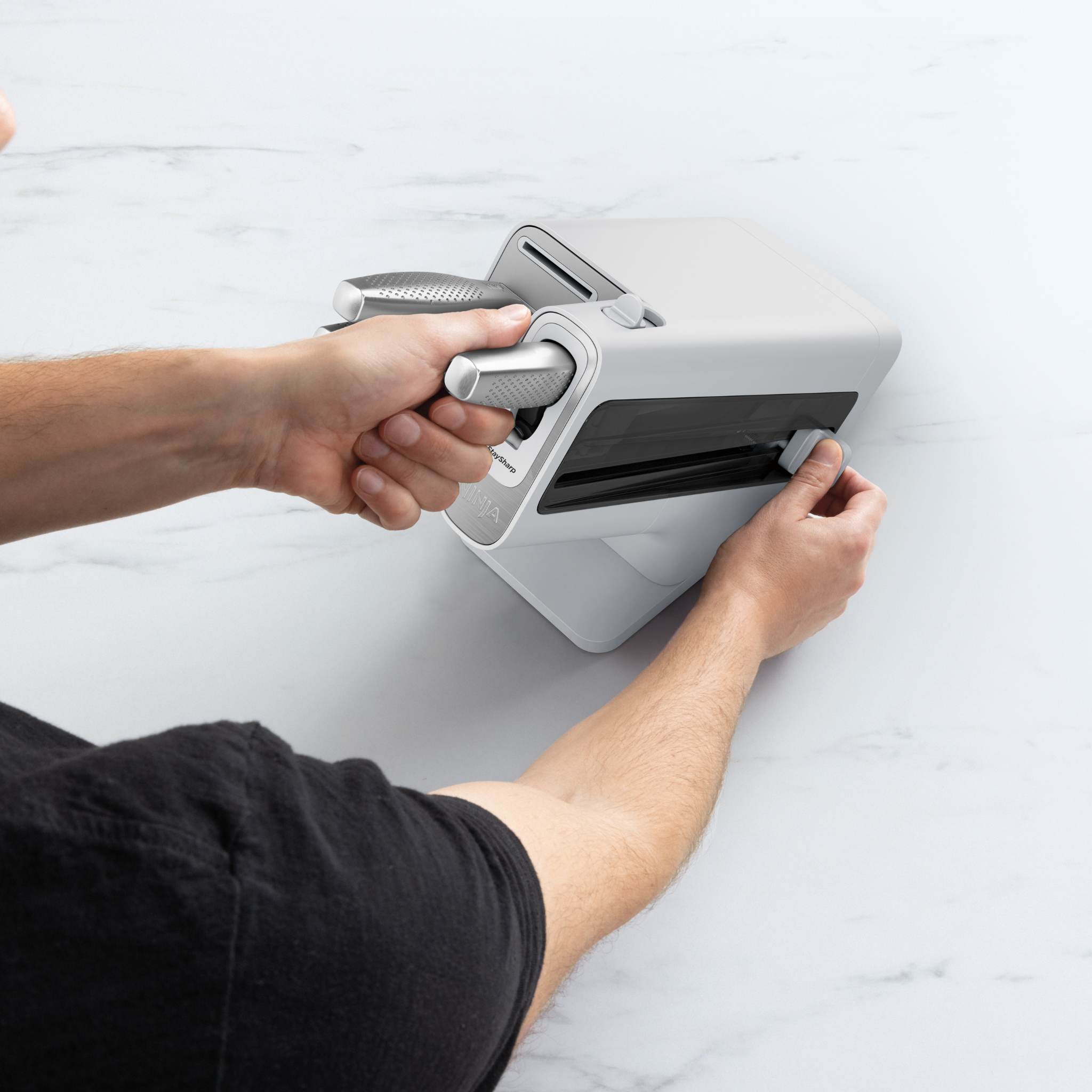 Ninja StaySharp 6-Piece Stainless Knife Set & Block with Sharpener White product image