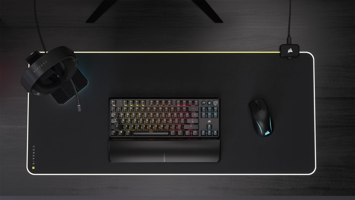 Corsair K70 Core TKL Wireless RGB Mechanical Gaming Keyboard, UK Layout - Black - keyboard, headset and mouse