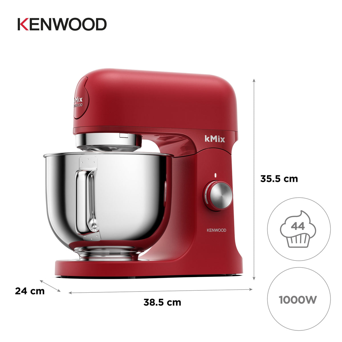 Kenwood kMix 5L Bold Red Stand Mixer – view 5