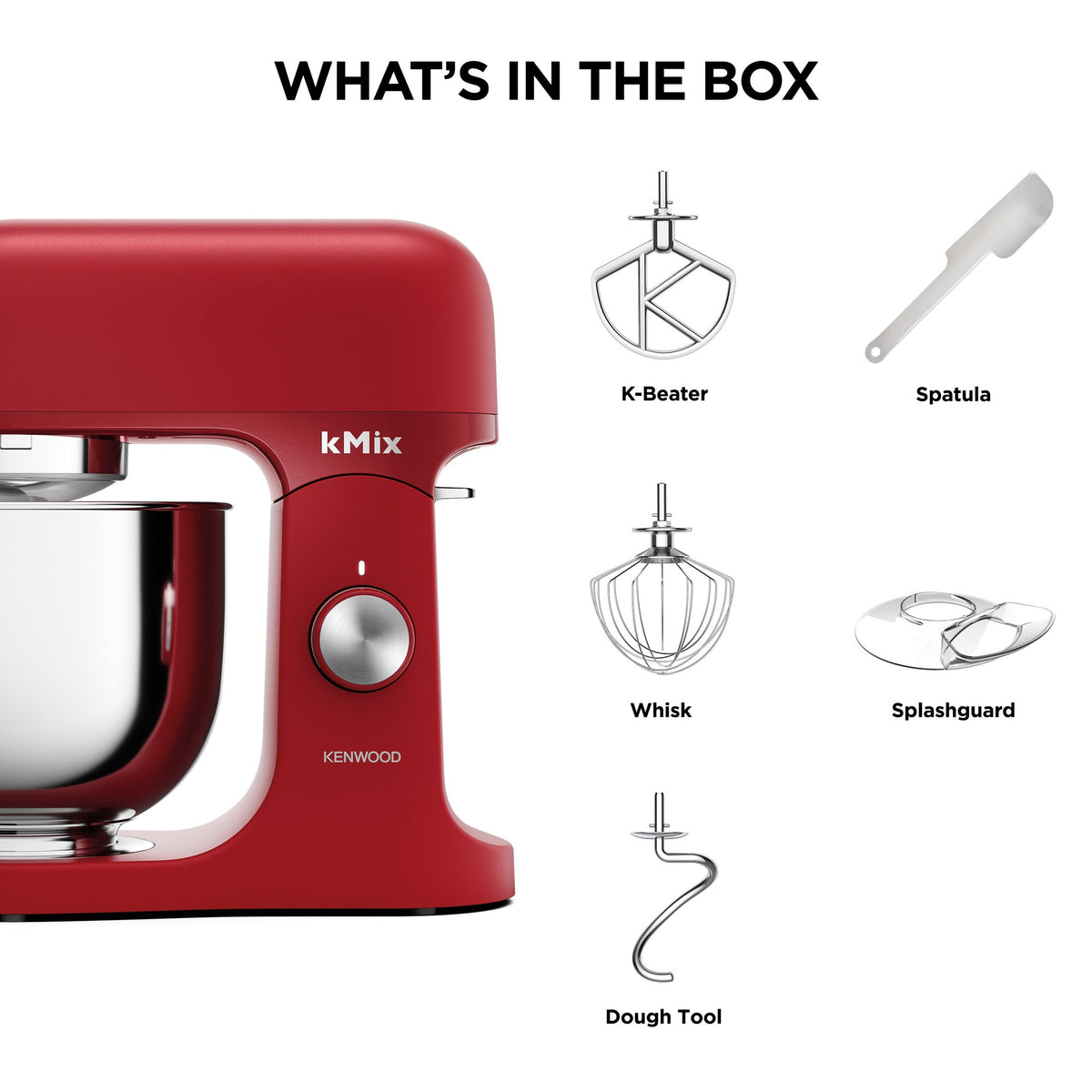 Kenwood kMix 5L Bold Red Stand Mixer – view 7