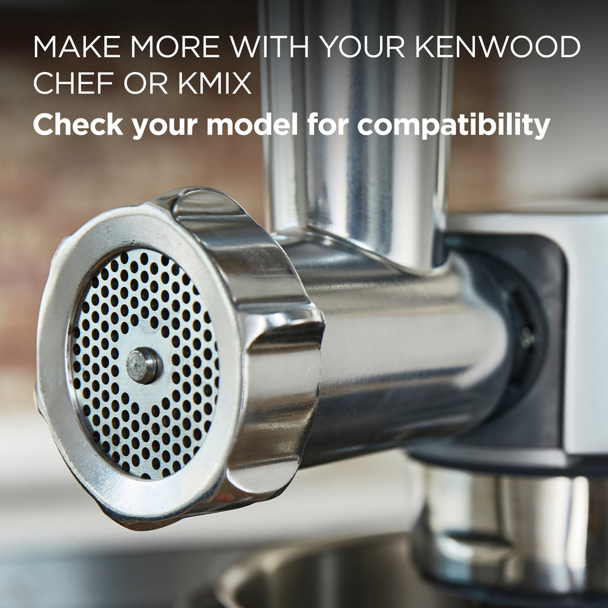 Kenwood Chef Food Mincer Attachment - Silver - fitted to a Kenwood Chef or kMix stand mixer