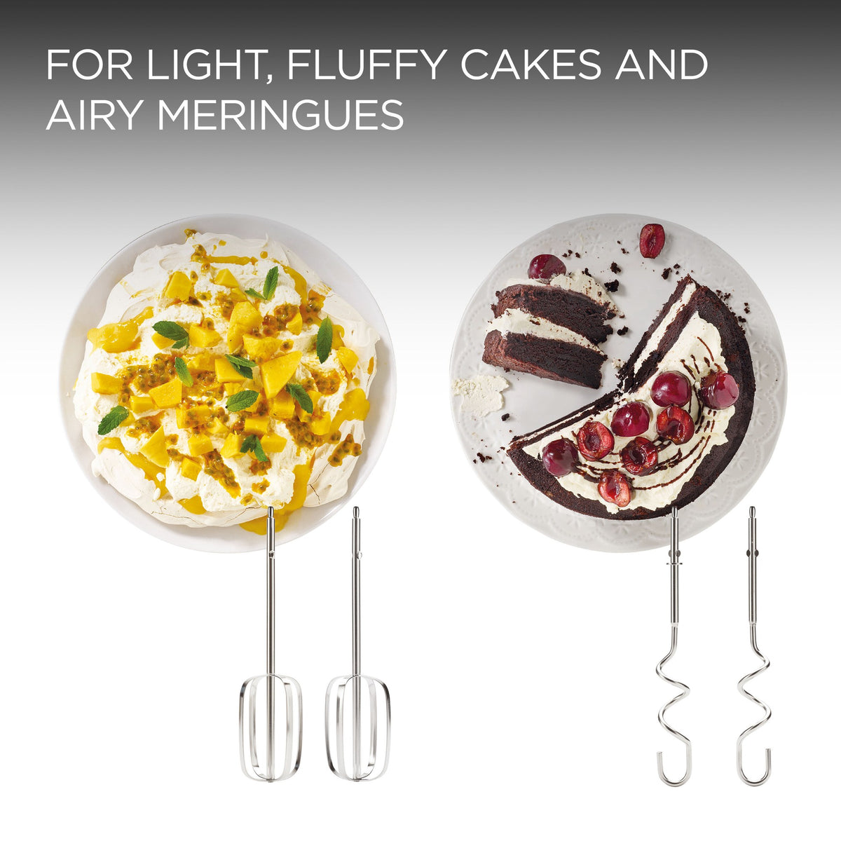 Kenwood Chefette Mixer - Silver - beaters and kneaders with cakes and meringues