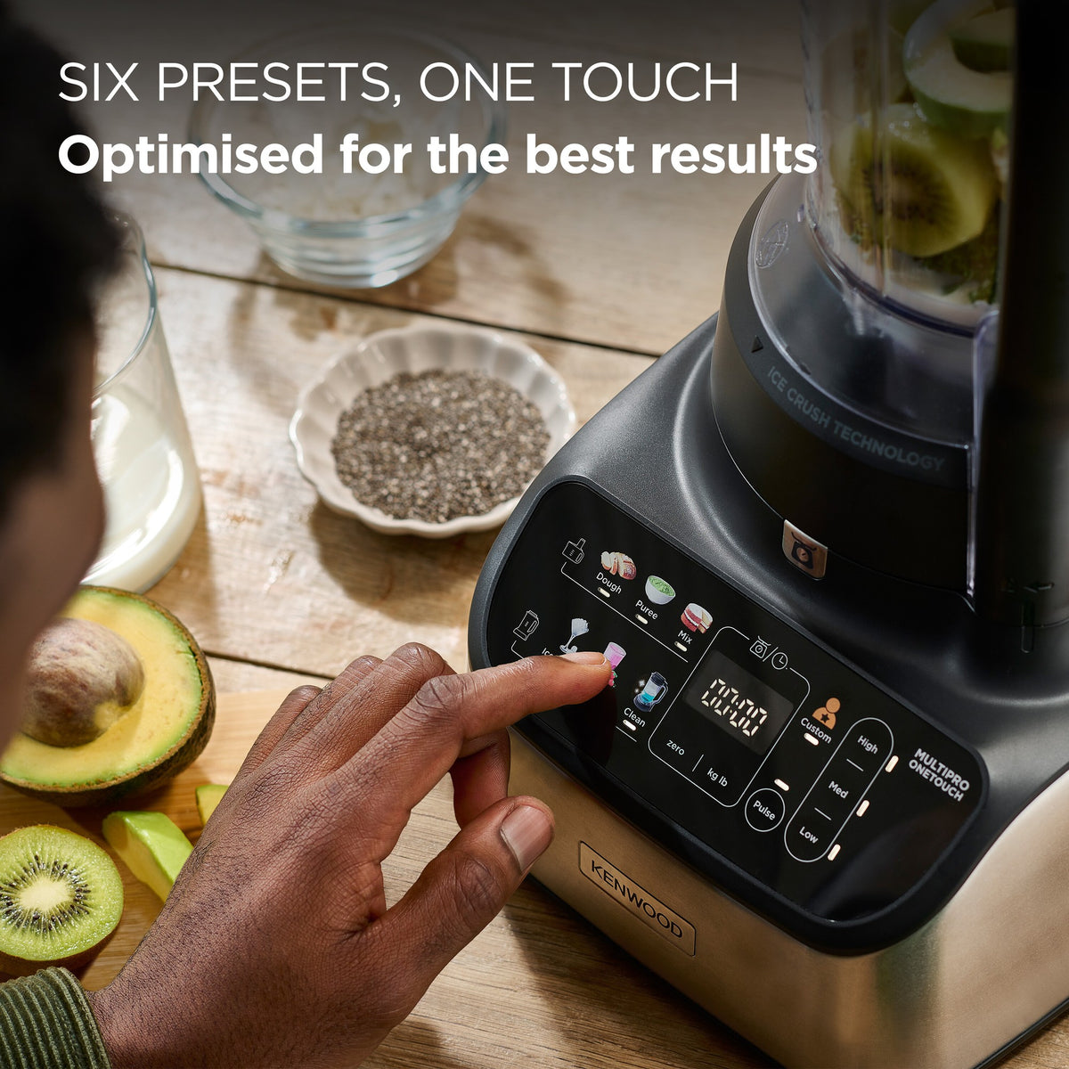 Kenwood MultiPro OneTouch Food Processor - Silver - six one-touch presets on the control panel