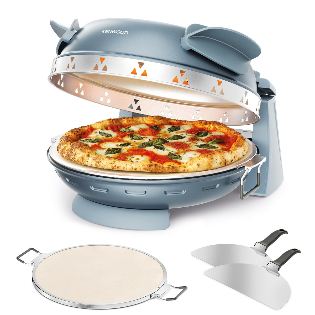 Kenwood My Pizzeria Pizza Oven - Storm Blue - with pizza stone and stainless steel peels